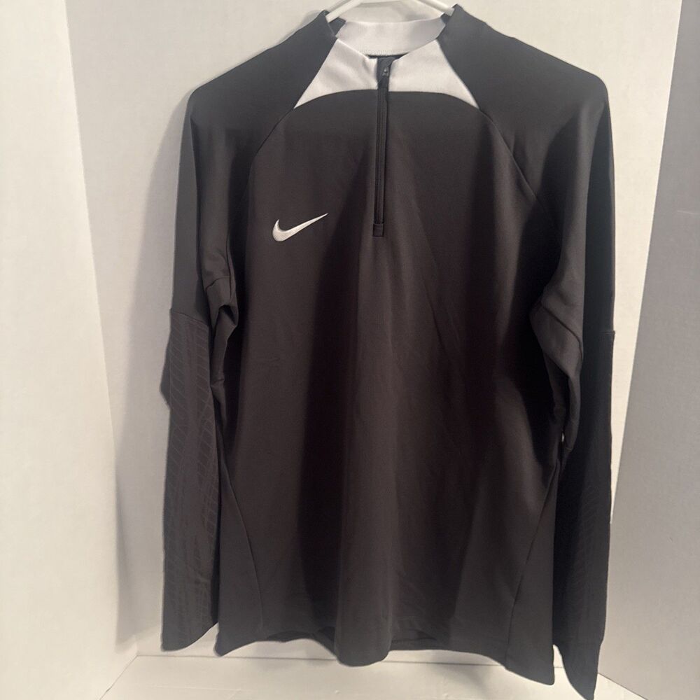 Nike Mens Dri-FIT Quarter Zip Pullover Gray/White Long Sleeve Shirt Size L NWOT